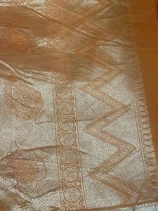 Elegant Orange Saree with Golden Border