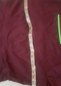 Maroon &amp; Gold Trim Kurta