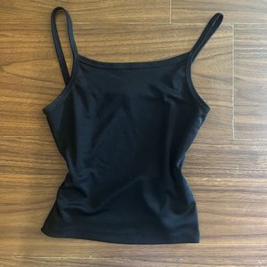 Black Fitted Cami Tank Top | Spaghetti Strap