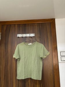 Green Lace Trim Tee