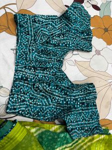 Green Ombre Saree with Blouse