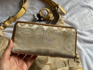 Coach Yellow Hobo Bag and Wallet Set