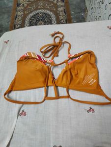 Striped Halter Bikini Top