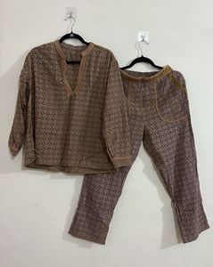 Brown stylish cord set
