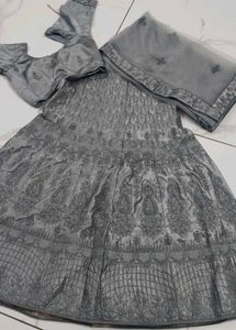Elegant Grey Dress Material
