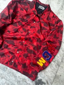 Y2K Bape Red Camo Coach Jacket