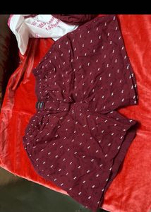 Maroon Patterned Casual Boxers