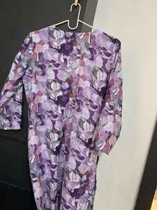 Floral Print Kurta with Lace Detail