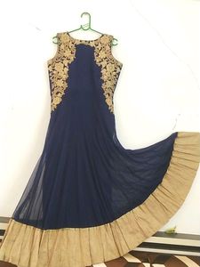 Attractive Zari Work Beautiful Looking Full Anarkalli  Long Gown With Dupatta And Silk Chudidar 💥✨🥳🎉