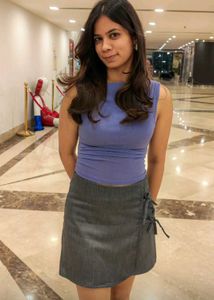 Women's Grey Denim Skirt