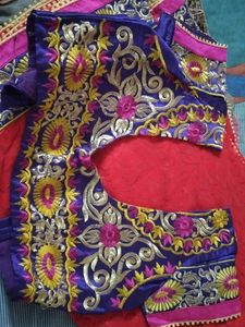 Red Net Saree