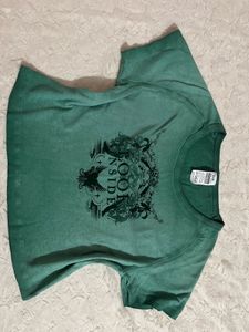 y2k Green Graphic Print T-Shirt