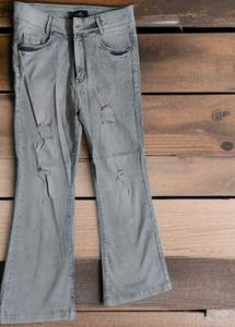 Light Wash Distressed Flare Jeans
