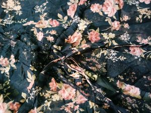 thrifted Floral Print Ethnic Gown