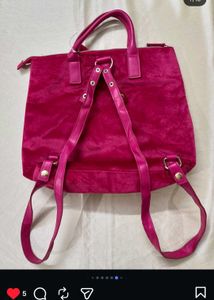 juicy couture Hot Pink Velvet Bow Tote Bag