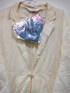 Women's Beige Kurta with grey Inner