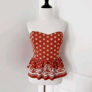 Rust Peplum Tube Top