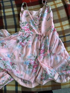 Floral Printed Peach sharara set