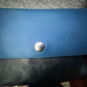 Coach Blue &amp; Gray Monogram Crossbody Bag