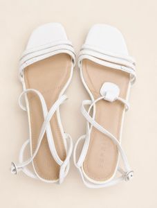 White Strappy Flat Sandals
