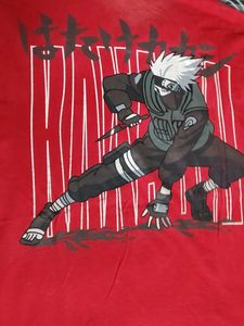 Men's Red Graphic Oversized T-Shirt