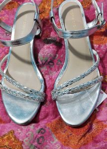 Silver Block Heels From Marie Claire By Bata