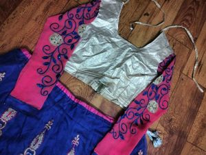 🎀Stunning Blue &amp; Pink Embroidered Lehenga Choli
