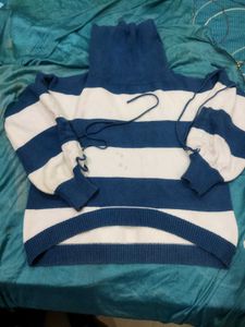 Striped Turtleneck Knit Sweater