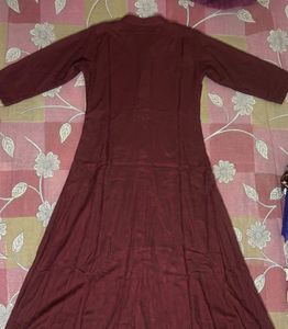 Maroon Embroidered Kurta