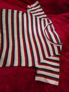 Retro Striped Tee with Denim
