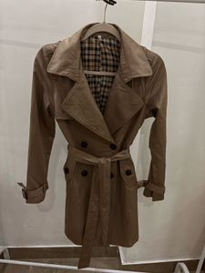 DOUBLE BREASTED TAN KHAKI  TRENCH COAT