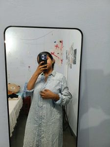 Light Wash Denim Shirt Dress