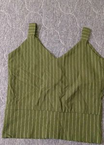 Stylish Striped Button-Up Crop Top