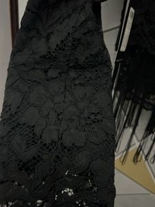 Black Lace Jacket with Fringe