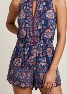 Boho Print Sleeveless Romper - XS
