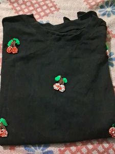 Black T-Shirt with 🍒