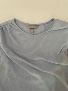 Chic Blue Ruched Sleeveless Top
