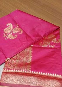 Pink Banarasi Silk Saree with freebie 🎁