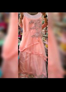 Beautiful Peach Layered Gown