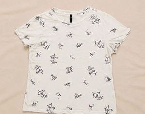 White Graphic Print T-Shirt