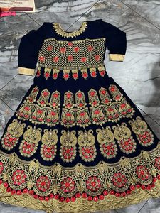 Elegant Navy Blue Embroidered Lehenga Choli