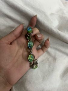 vintage y2k Sparkling Druzy Stone Bracelet