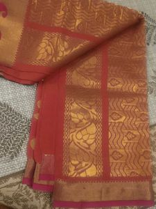 Beautiful Red Saree with Gold Motifs