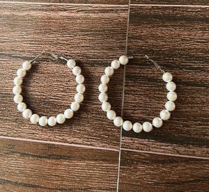 Elegant Pearl Hoop Earrings