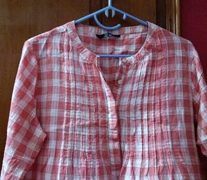 Chic Gingham Print Shirt Top🍓