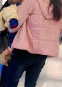 beautiful pink Puffer Jacket with Fur Hood