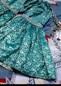 Teal Kimkhab Banarsi Gharara Garara