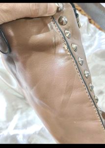 Studded Tan Tote Handbag