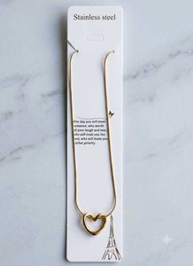 Gold Heart Necklace - Stainless Steel