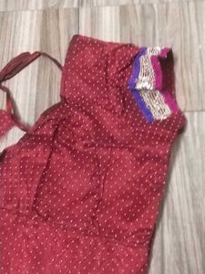 Gorgeous Maroon Net Saree with blouse